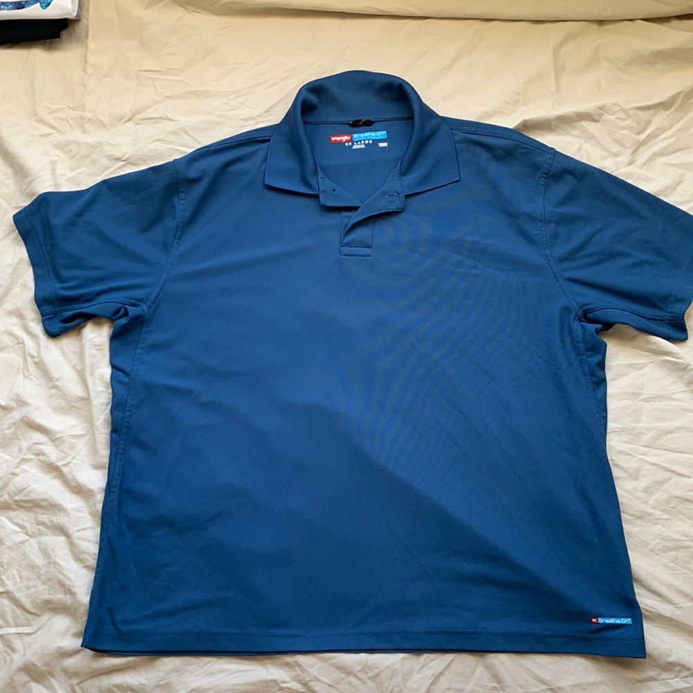 ☻ Mens wicking technology blue polo Wrangler